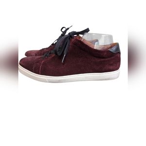 ALLEN EDMONDS PORT WASHINGTON CANAL COURT BURGUNDY SNEAKERS MEN 8  EXCELLENT
